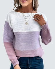 Ashley™ - Oversized Tri-Tone Knit Sweater