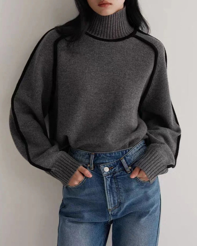 Alina™ - Loose Striped Knit Sweater