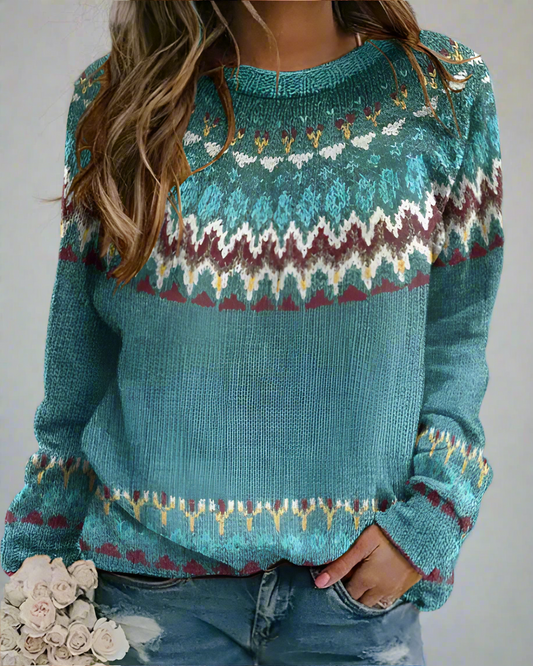 Ava™ - Cozy Nordic Knit Sweater